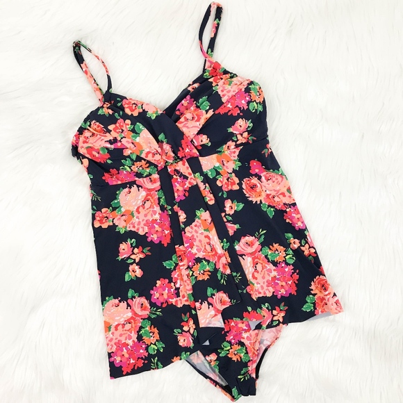 garnet hill retro ruched swim dress